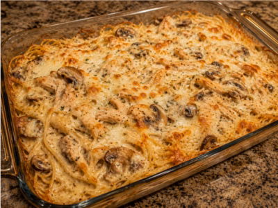 Chicken Tetrazzini with Rotisserie Chicken